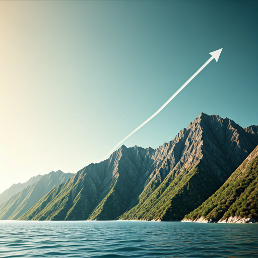 Abstract mountain growth chart background